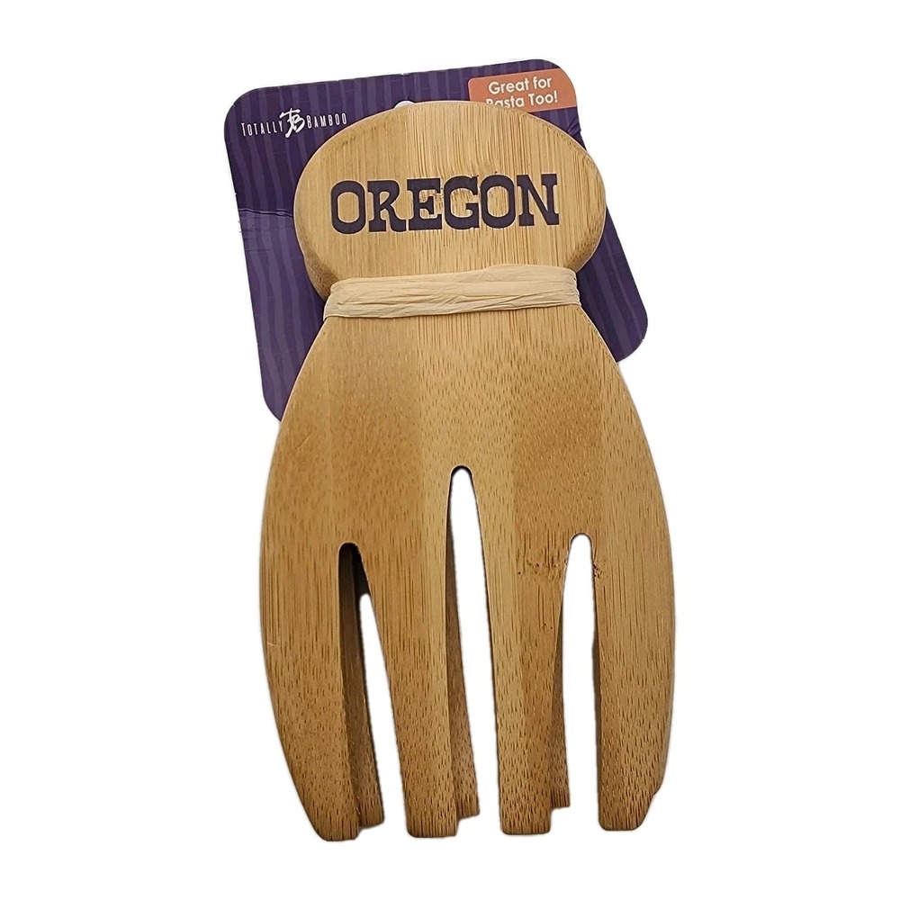 Totally Bamboo Salad Hands Oregon Theme Serving Forks Utensils Pasta Dining Gift